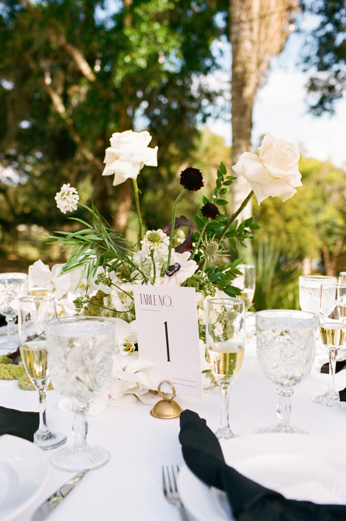 whimsical wedding flowers at the reception