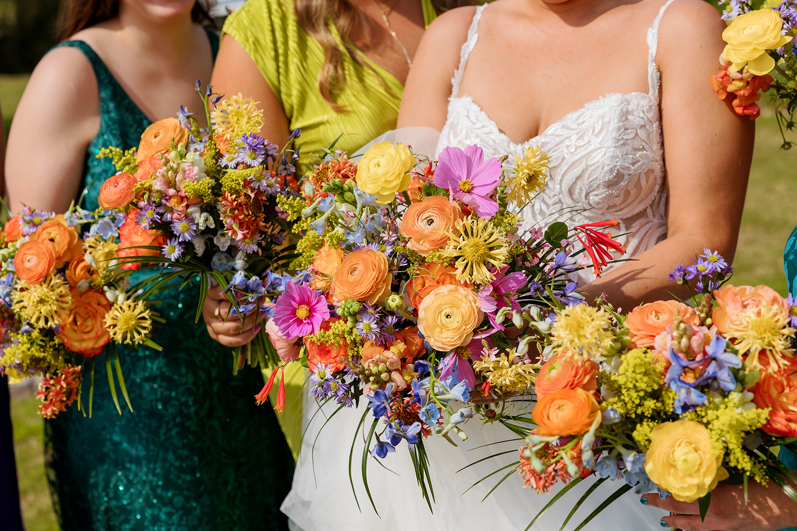colorful florida wedding bridesmaids
