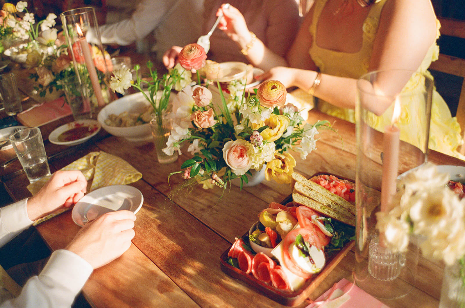 Intimate tablescape at Pia's Trattoria Wedding Gulfport Florida